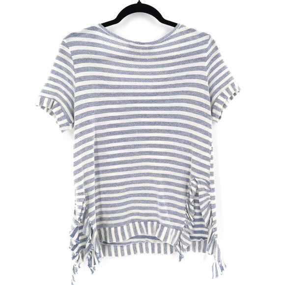 Sunday In Brooklyn Stripe Tee Womens M Blue White Fishermancore Nautical Coastal - Picture 2 of 14